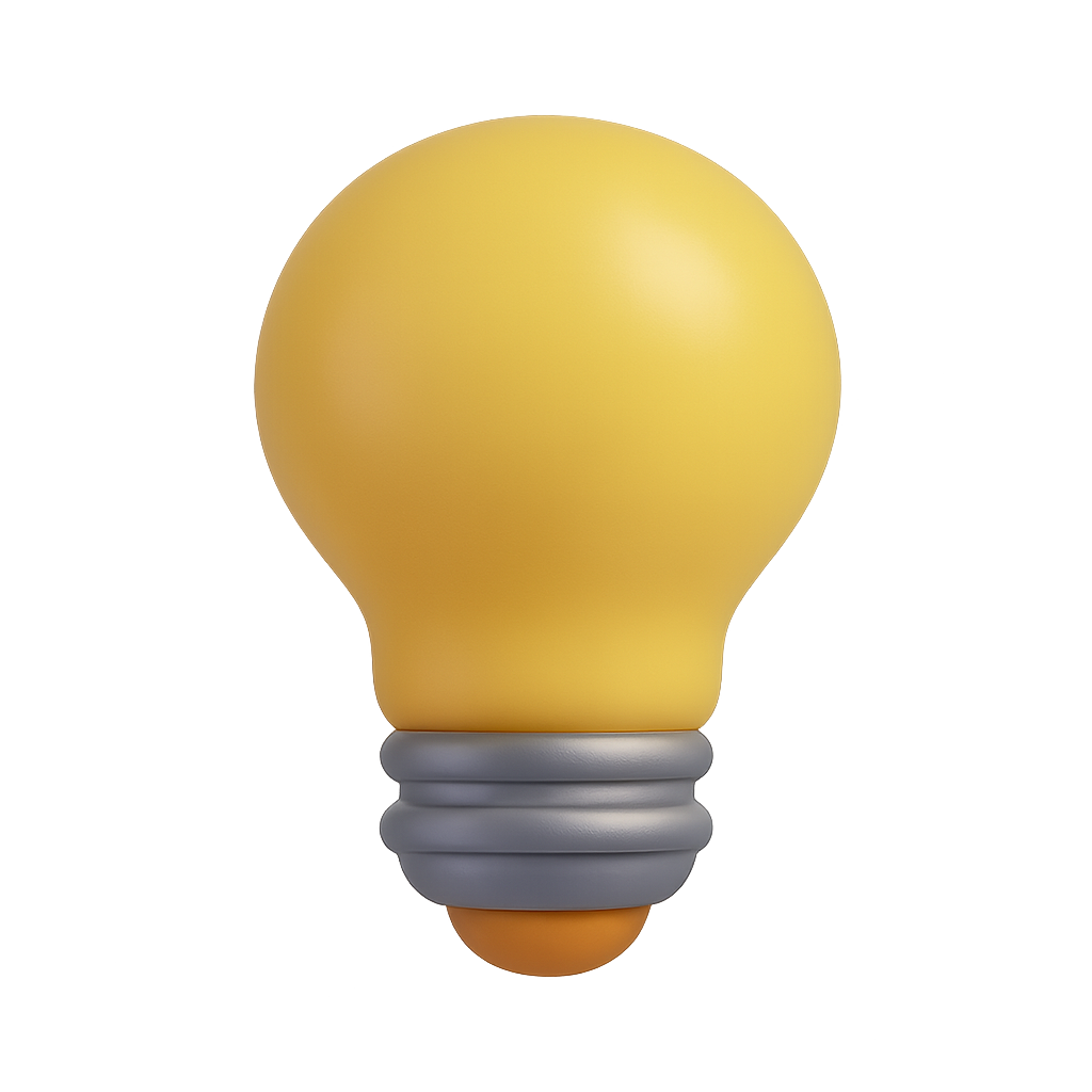 3D Lightbulb Icon
